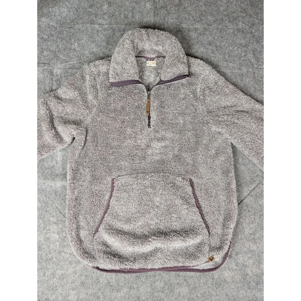 LIV Outdoor Life Integrity Earth Womens Grey‎ Purple Sherpa Fleece Pullover M